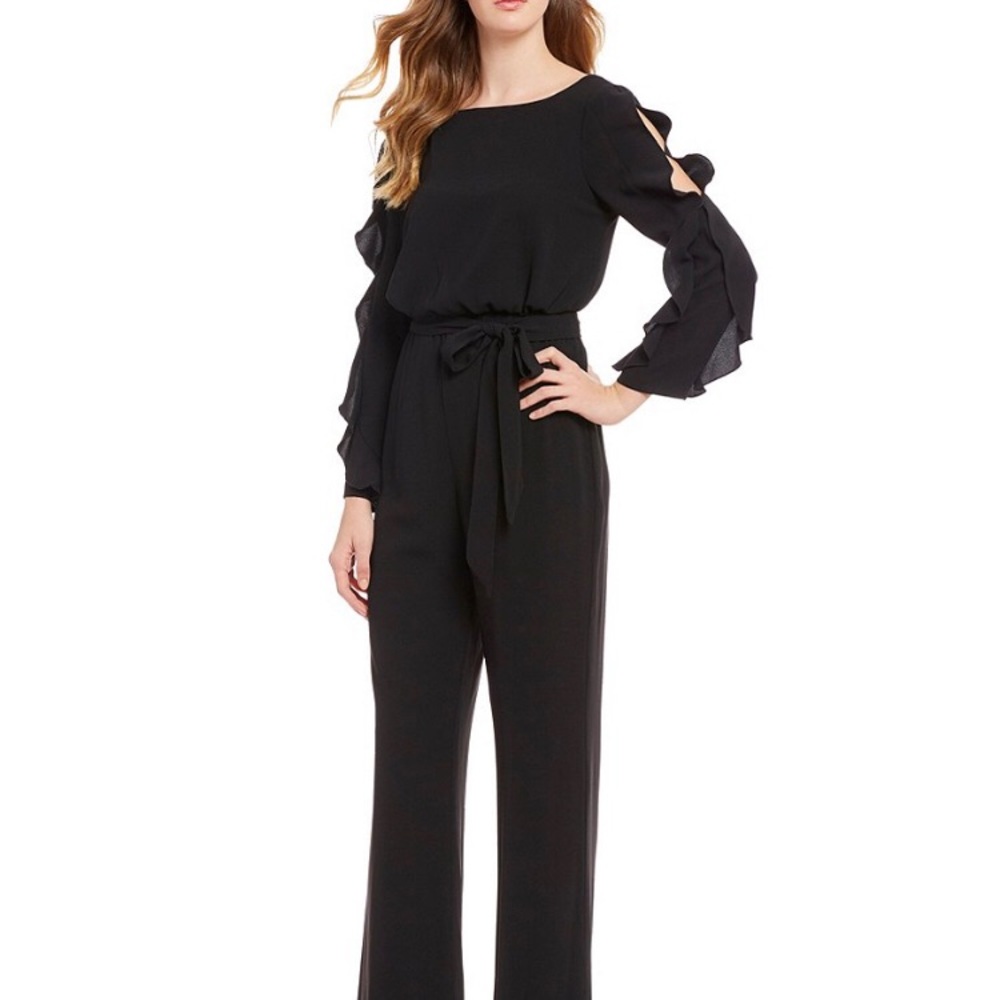 Adrianna Papell Black Lined Jumpsuit SZ 2